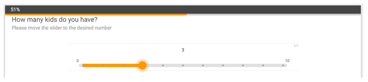 Slider survey question