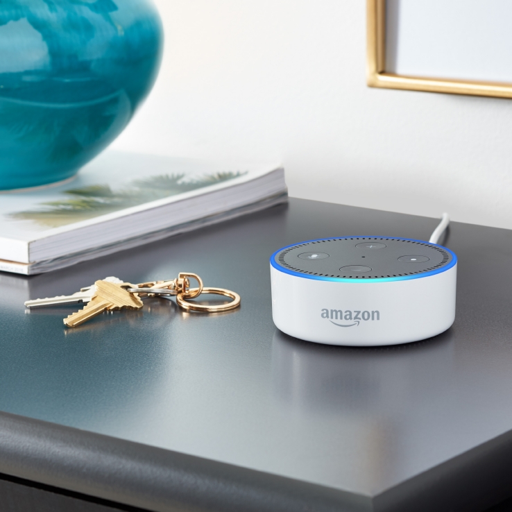 Echo Dot, White, Shelf