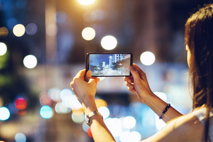 Woman holding a phone