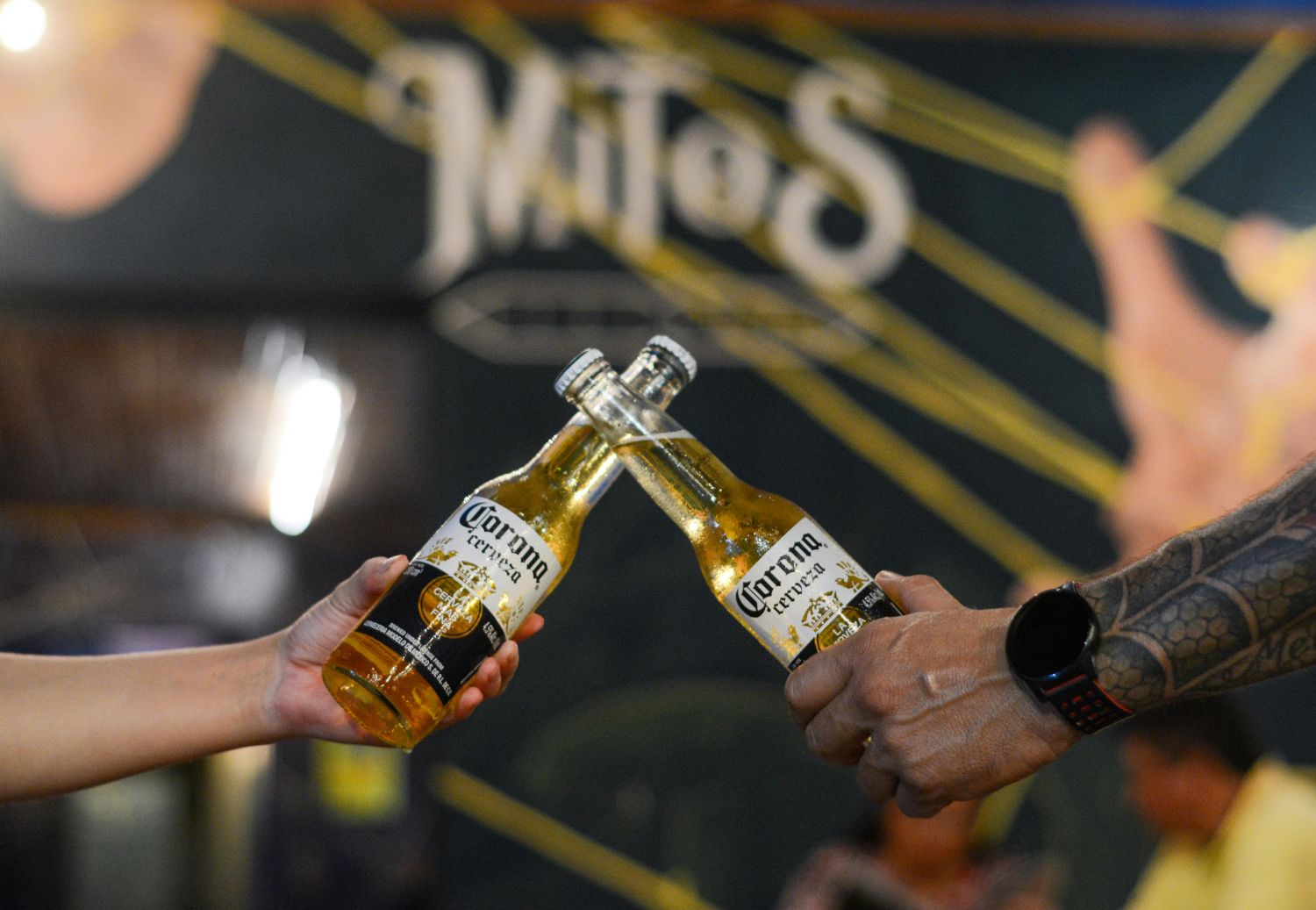 Corona beers being used to celebrate an occasion 