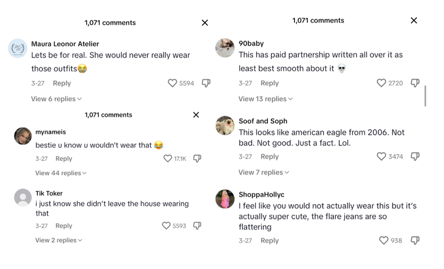 TikTok comments